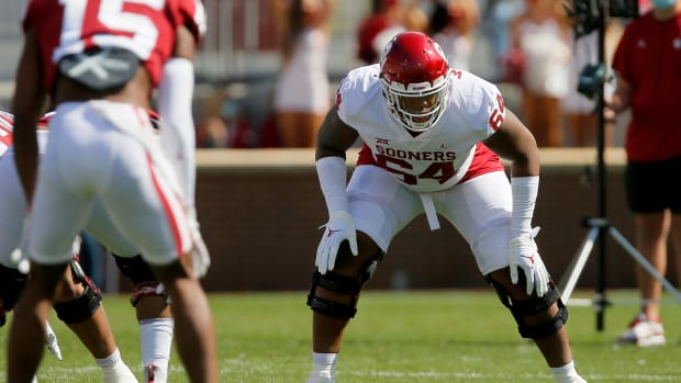 Kent State's defensive linemen ambushed Gray from the right side of OU's offensive line, which is where Wanya Morris usually would've been waiting to fend them off. oujournal -- print1